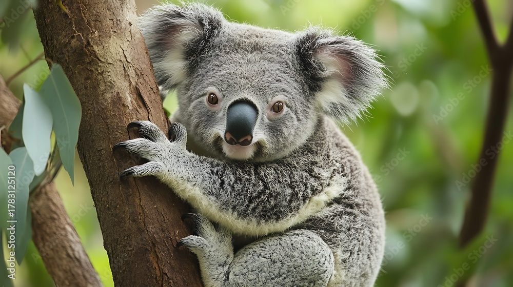 Naklejka premium Sometimes incorrectly called the koala bear is an arboreal