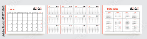 2026 new year monthly calendar layout template design, planner, desk calendar for 2026 year