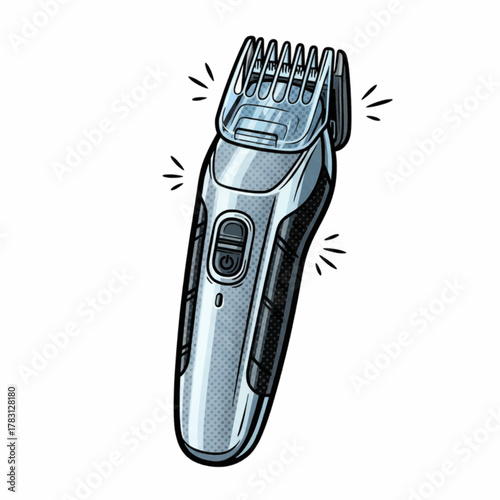 Electric Beard Trimmer Illustration Mens Personal Grooming Tool