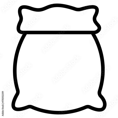 burlap sack line icon