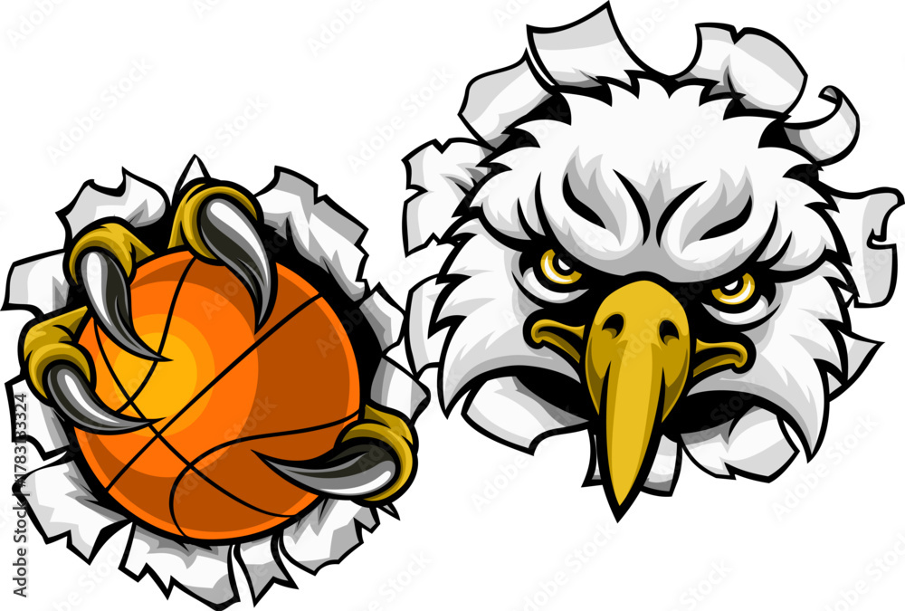 Obraz premium An eagle or hawk or falcon basketball bald eagles mascot