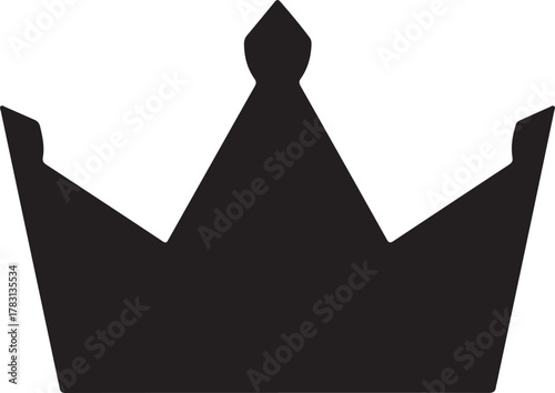 Silhouette of a stylized regal crown with three peaks, conveying monarchy and power