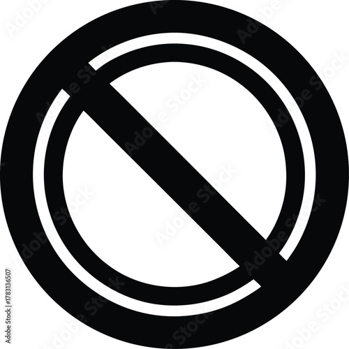 No entry vector icon, forbidden sign, ban symbol, restricted area flat