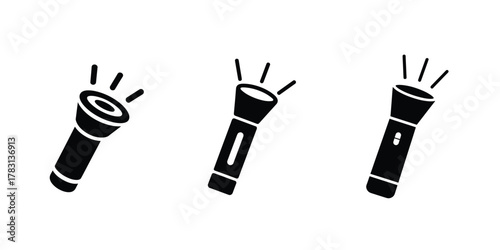 Black flashlights silhouette icon