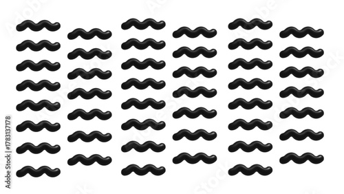 Black mustache pattern on white background minimal repetition