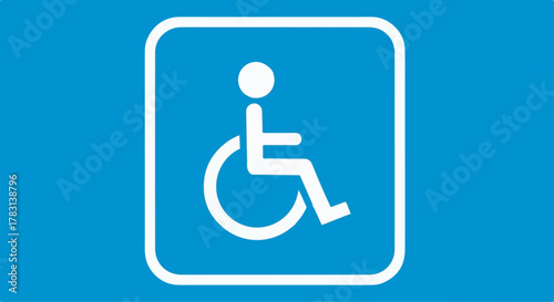 Accessibility symbol wheelchair icon graphic vector for inclusive design and public signage