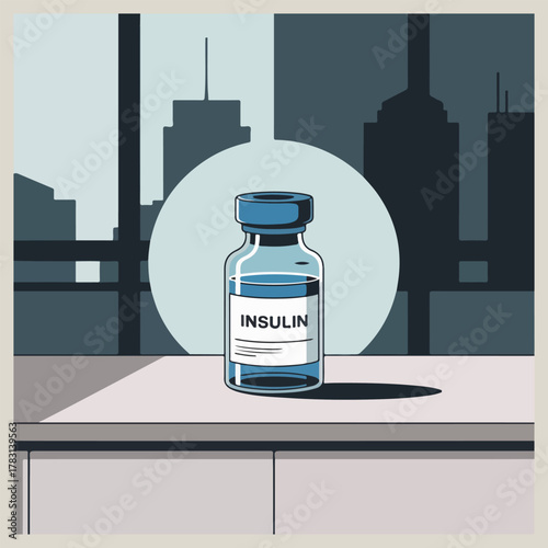 World Diabetes Day vector set with blue circle symbols, glucometer icons, office wellness scenes, healthy food, insulin awareness, global health, and support art