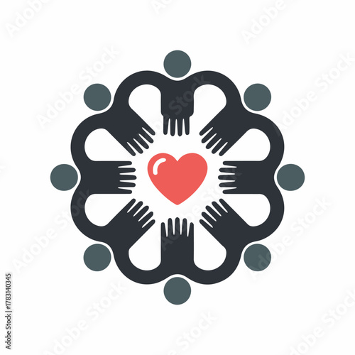World Kindness Day vector set with helping hands, heart symbols, global unity, friendship, charity, compassion, peace, humanity, care, and positive community art