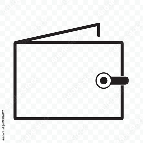 Wallet with cards icon on transparent background.