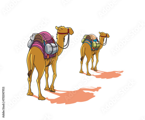 Camel Luggage Illustrations & Vectors - desert 