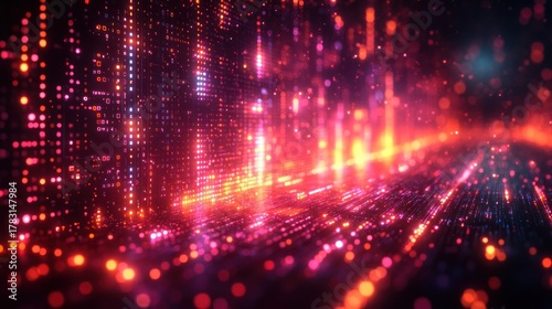 Digital Data Universe: A captivating visualization of a dynamic digital universe unfolds, with radiant data streams and glowing particles.