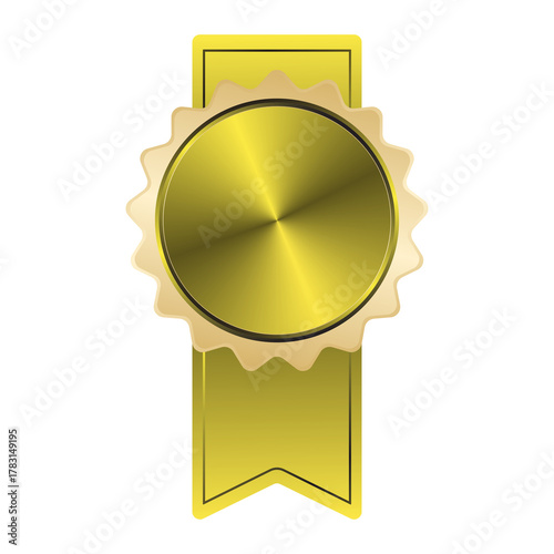 gold medal with ribbon