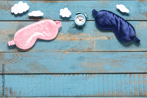 Composition with sleep mask...