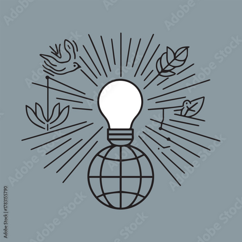 World Science Day for Peace and Development Vector Illustration — Global Innovation, Sustainable Technology, Education and Science Unity Concept