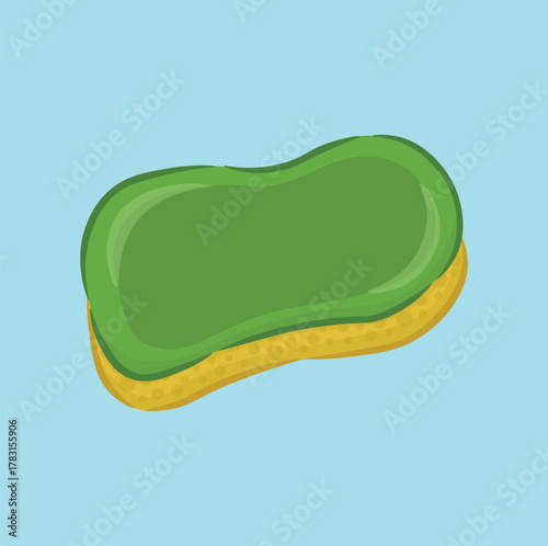 illustration of a dishwashing sponge, kitchen item, for cleaning