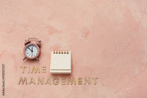 Text TIME MANAGEMENT, alarm...