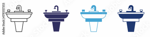 Collection of sink icons in. Stock vectors.