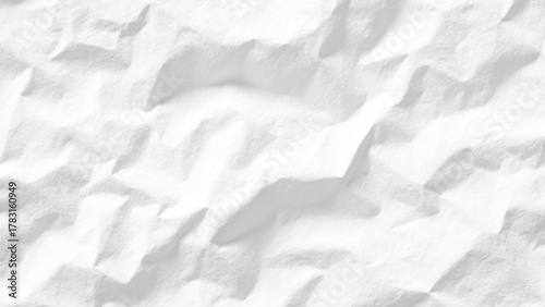 White crumpled paper texture background.