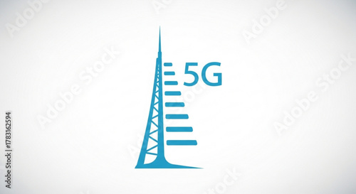 Explore the future of connectivity with this modern g network tower vector illustration for telecommunications