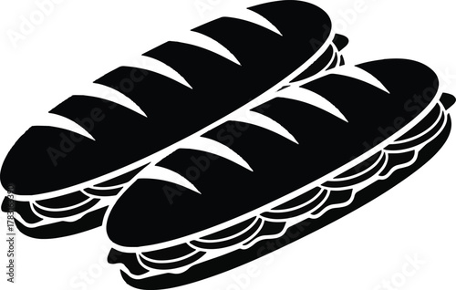  Baguette Sandwiches- silhouette