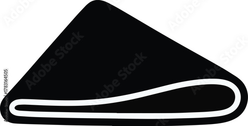 Crêpes- Crepes silhouette Crepes silhouette featuring a flat French pastry wrap made from dough, shown as a tasty food dessert for breakfast or snack, representing sweet bakery cuisine and a delicious