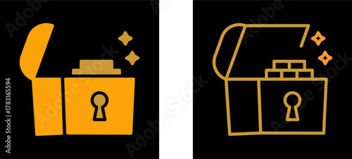 Open Treasure Box Vector Icon