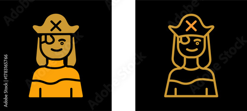 Female Pirate Vector Icon