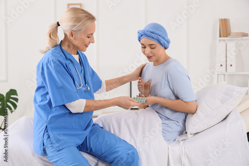 Young woman after chemother...