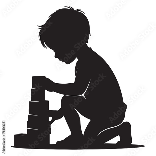 Child playing with blocks