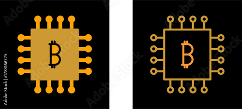 Bitcoin Chip Vector Icon