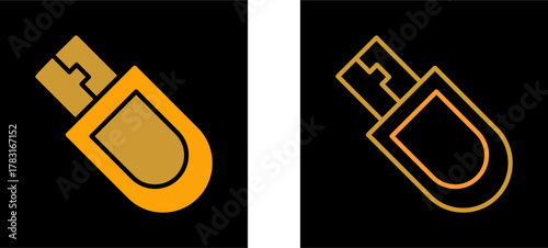 Bitcoin Usb Device Vector Icon