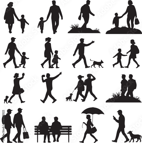 Human Silhouette Actions and Movements Collection