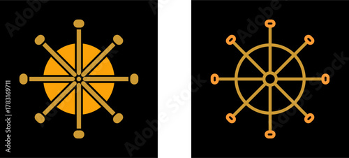 Ship Wheel Vector Icon