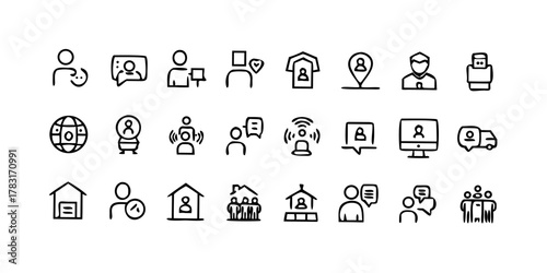 vector icon set with cross