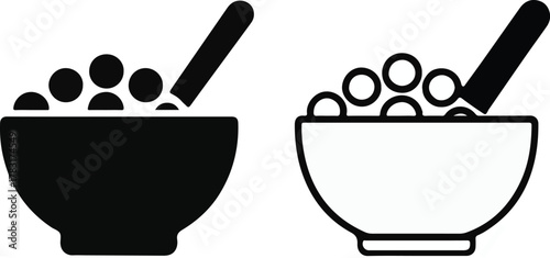 Black and white mortar and pestle with pills isolated on white background