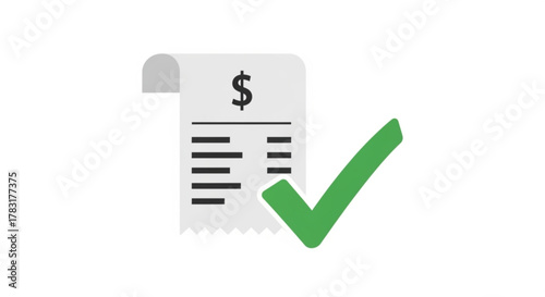 Approved payment receipt with green check mark for accounting and financial transactions services
