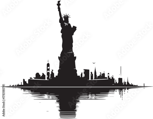 Statue of Liberty silhouette collection new york landmark symbol american monument usa freedom architecture tourist attraction landmark landmark city travel america famous