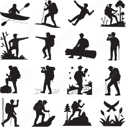 Human Silhouette Action Poses Collection