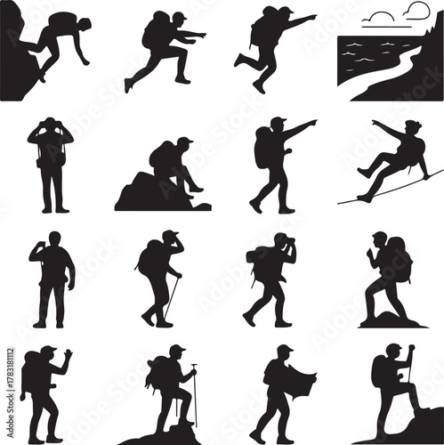 Human Silhouette Action Poses Collection