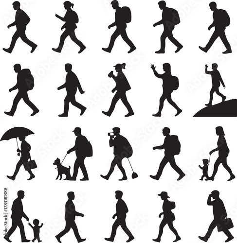 Human Silhouette Action Poses Collection