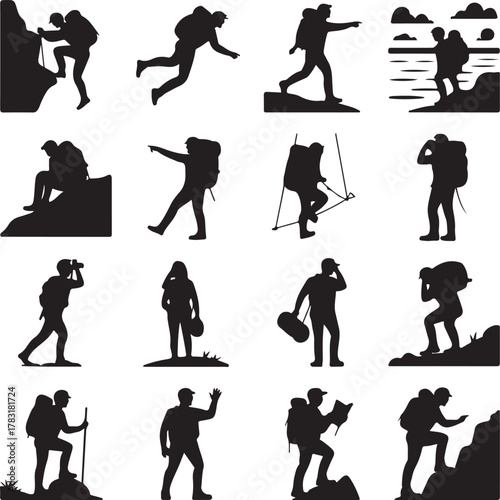 Human Silhouette Action Poses Collection