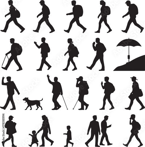 Human Silhouette Action Poses Collection