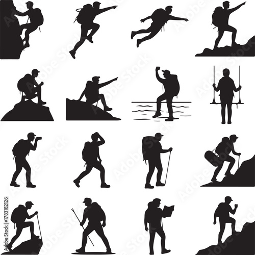 Human Silhouette Action Poses Collection
