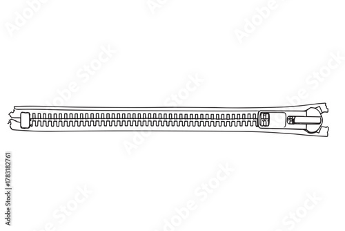 Outline Drawing of a Zipper Fastener