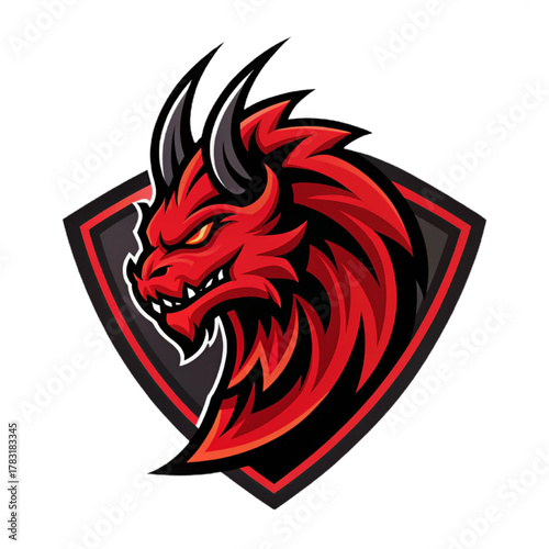 Lava Elemental Mascot Logo Vector, Flat Esport Emblem Design with Solid Red and Black Fills, Transparent Background

