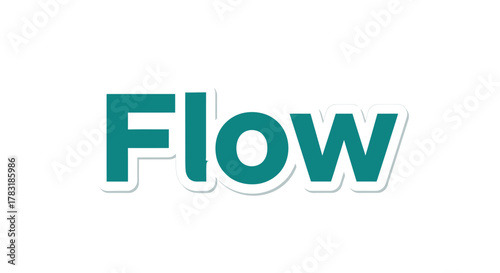 Stylish flow typography design on white background conveying smoothness and continuity