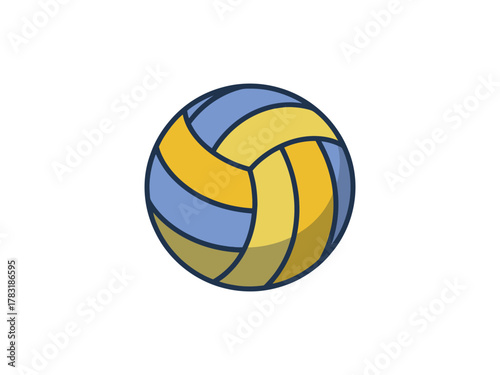 A colorful volleyball isolated on a white background.