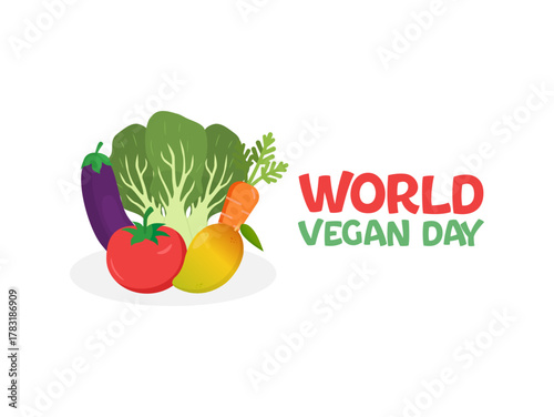 Vector graphic of World Vegan Day for World Vegan Day celebration.