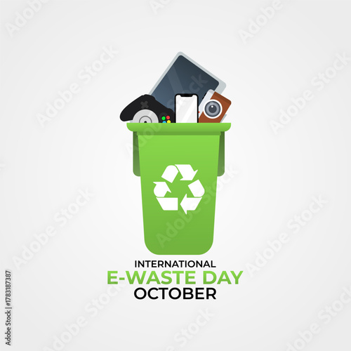 Vector graphic of International E-Waste Day for International E-Waste Day celebration.