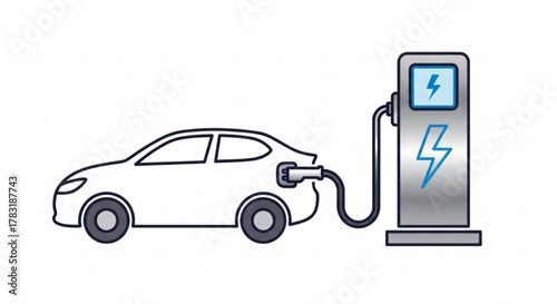 Electric vehicle charging station ev car charging point plug in hybrid eco friendly transportation future mobility